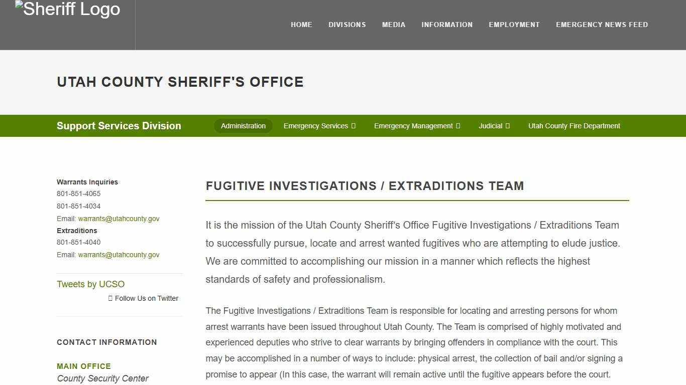 Utah County Sheriff's Office Warrants